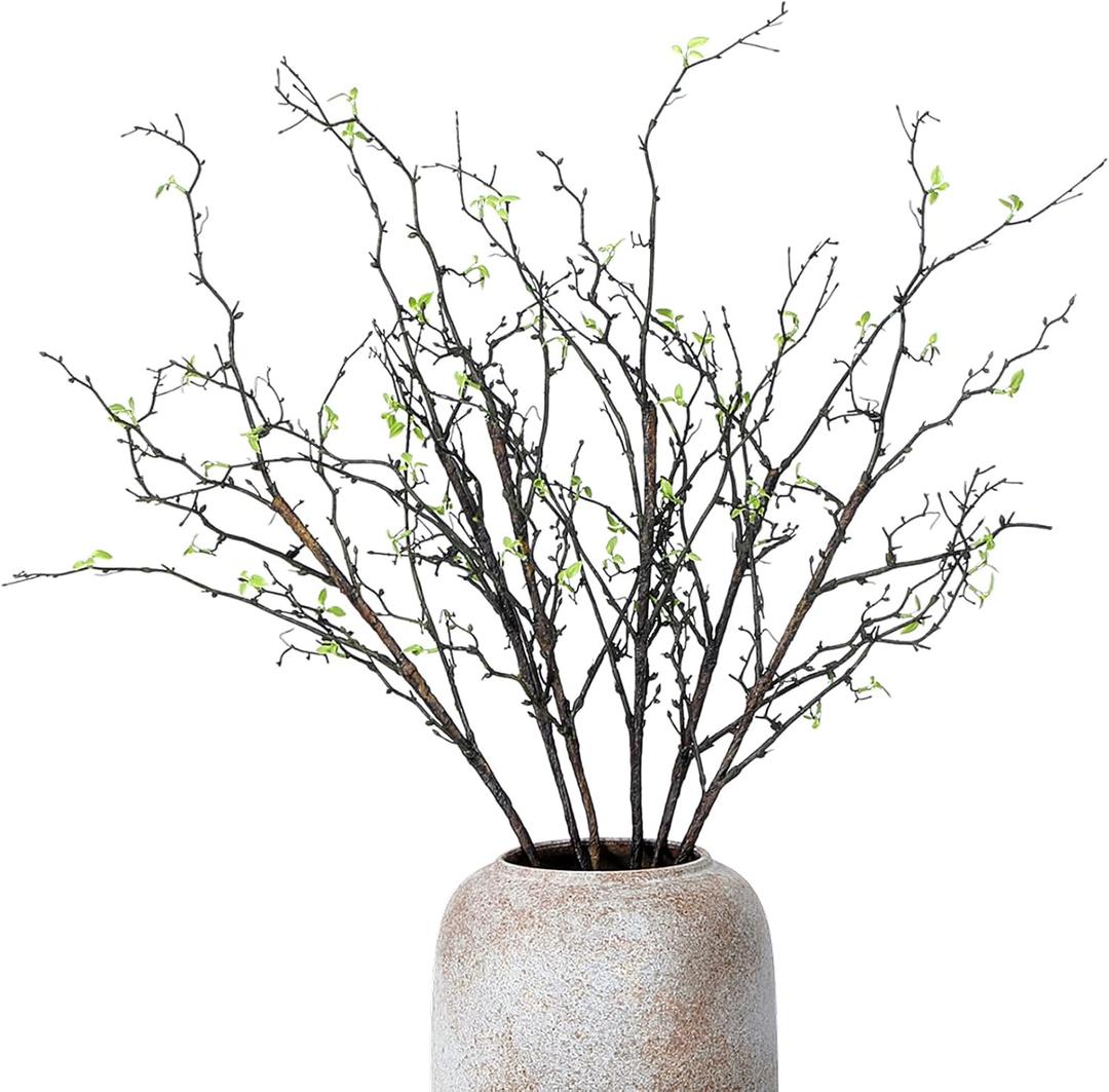Giegxin 6 Pcs 39.4 Inch Artificial Willow Leaves Branches Faux Leaf Spray Branches Artificial Greenery Stems Fake Plants Stems for Home Office Vase Filler Wedding Party Decoration Centerpiece (Green)