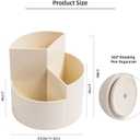 Desk Pencil Pen Holder, 3 Slots 360-Degree Spinning Organizers, Desktop Storage Stationery Supplies, Cute Cup Pot for Office, School, Art Supply, Kids - White