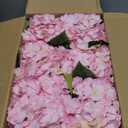 Flower Table Centerpieces - Set of 6 Floral Arrangement Artificial Wedding Hydrangeas Floral Arrangement with Rustic Metal Vase for Bridal Tea Party Event Decorations - Pink