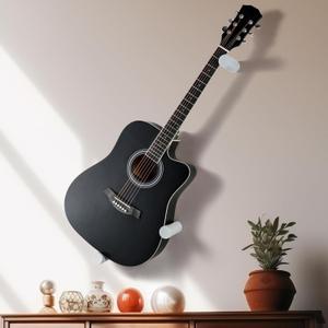 Acoustic Horizontal Guitar Hangers for Wall Wooden Wall Mount (White)