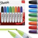 Sharpie 38250PP Permanent Markers, Chisel Tip, Assorted Colors, 8-Count, Standard Packaging
