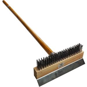 Pizza Oven Brush with Scraper and 4 Sections Detachable Long Rod and Scraper-Oven Brush for Removing Deep Burned-On Residue | Ideal for Pizza Shelf & Large Grills and Pizza Oven Accessories