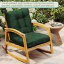 Outdoor Chair Cushions Set of 2, 42x21x4 Inch Patio Cushion for Dining/Rocking Chairs, High Back Soft Seat Pad with Ties, Indoor Outside Use, Fade-Resistant & Waterproof, Dark Green