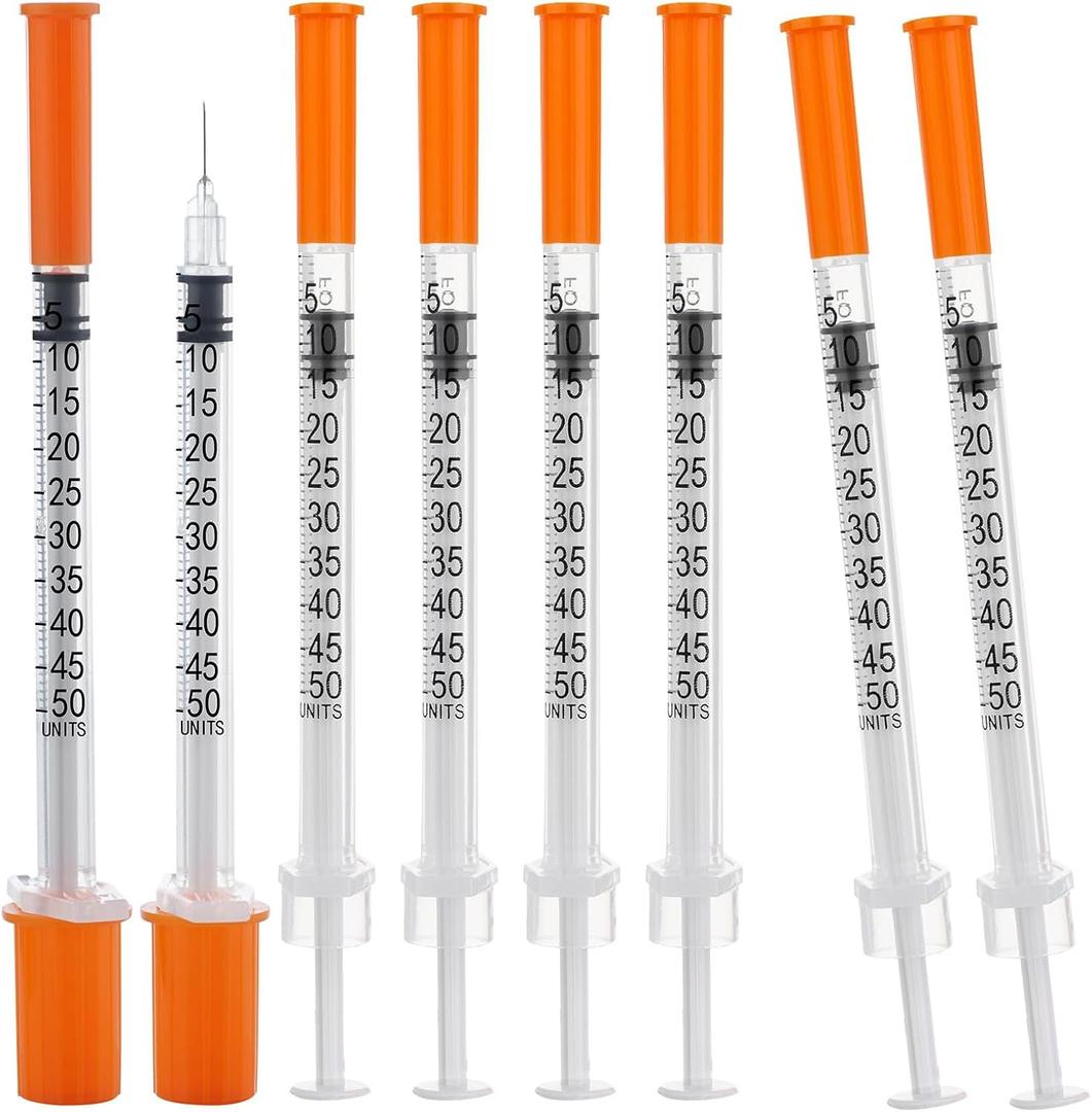 20 Pack 0.5ml Disposable Syringe, 32G 0.5cc 5/16 Inch (8mm) Lab Supplies Syringes, Individually Wrapped