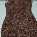 Popilush Leopard Print Dress with Built in Shapewear Spaghetti Strap Mini Dresses Mesh Ruched Bodycon Summer Splash (Large)