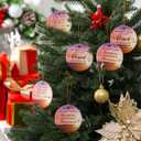 Syhood 6 Pcs Religious Christmas Ornaments Bulk Ceramic Pink Inspirational Christian Hanging Ornament Double Sided Printed Church Gifts Mother Gifts for Women Church Members, 3 Styles