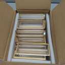 EHWINE 12 Pack Acrylic Sign Holder 4 x 6, Double Sided Gold Picture Frame Stand up Table Top Sign Holders, Clear Display Stand Menu Flyer Holder for Wedding Party