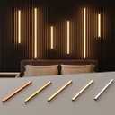 5CCT Slat Wall Lights for Wood Panels, 2700K5000K Dimmable, 1100LM 12W 6Pcs Adhesive Black LED Lights for Acoustic Panels, Touch Control5CCT Black16"+24"+40"*2