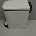 TIPGO Slim Bathroom Trash Can with Lid Soft Close, Step Pedal, 6 Liter / 1.6 Gallon Stainless Steel Trash Bin, Small Garbage Cans for Bedroom, Office, Kitchen (White)