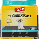 Glad for Pets Black Charcoal Puppy Pads - Super Absorbent Disposable Dog Pee Pads, Potty Training Pads, and Pet Supplies - Grey Dog Pee Pads for Crate Training and Indoor Use 17.5" x 23.5" - 120 Count