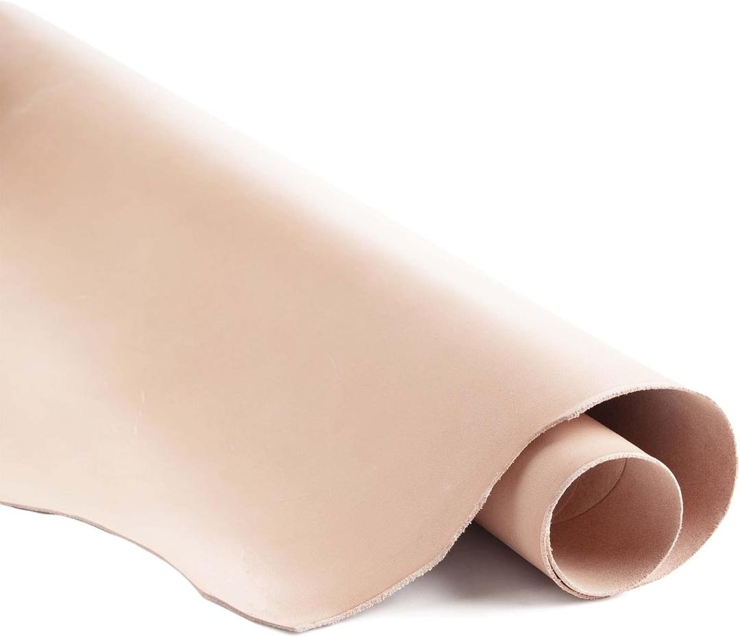 ELW 2-3 oz (1-1.4mm) Thickness Weight 12"x24" Vegetable Tanned Leather Cowhide Grade AB Full Grain Leather for Tooling, Carving, Engraving, Molding, Embossing, Stamping, & Dyeing