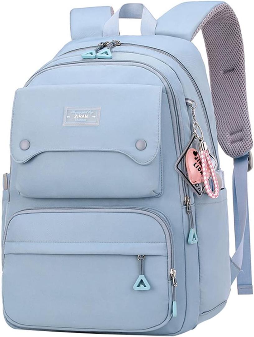 JiaYou Teen Girls Casual Backpack High Middle School Daypack Women Daily Travel Laptop Bag (1# Blue, 26 Liters)