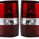 Tail Lights Compatible with 2004-2008 Ford F150 Halogen Type Smoked Red Brake Rear Lamp Taillights