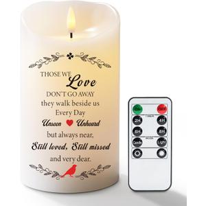 Homemory Memorial Candle Bereavement Sympathy Gifts for Loss of Loved One, Real Wax LED Candle with Remote Memorial Gifts for Loss of Mother Loss of Father in Memory of Loved One Remembrance Gift (Those We Love Dont Go Away)