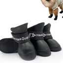 Puppy Dogs Candy Colors Anti-Slip Waterproof Rubber Rain Shoes Boots Paws Cover (Black, Medium) (M: 1.6''x 2''(W*L))