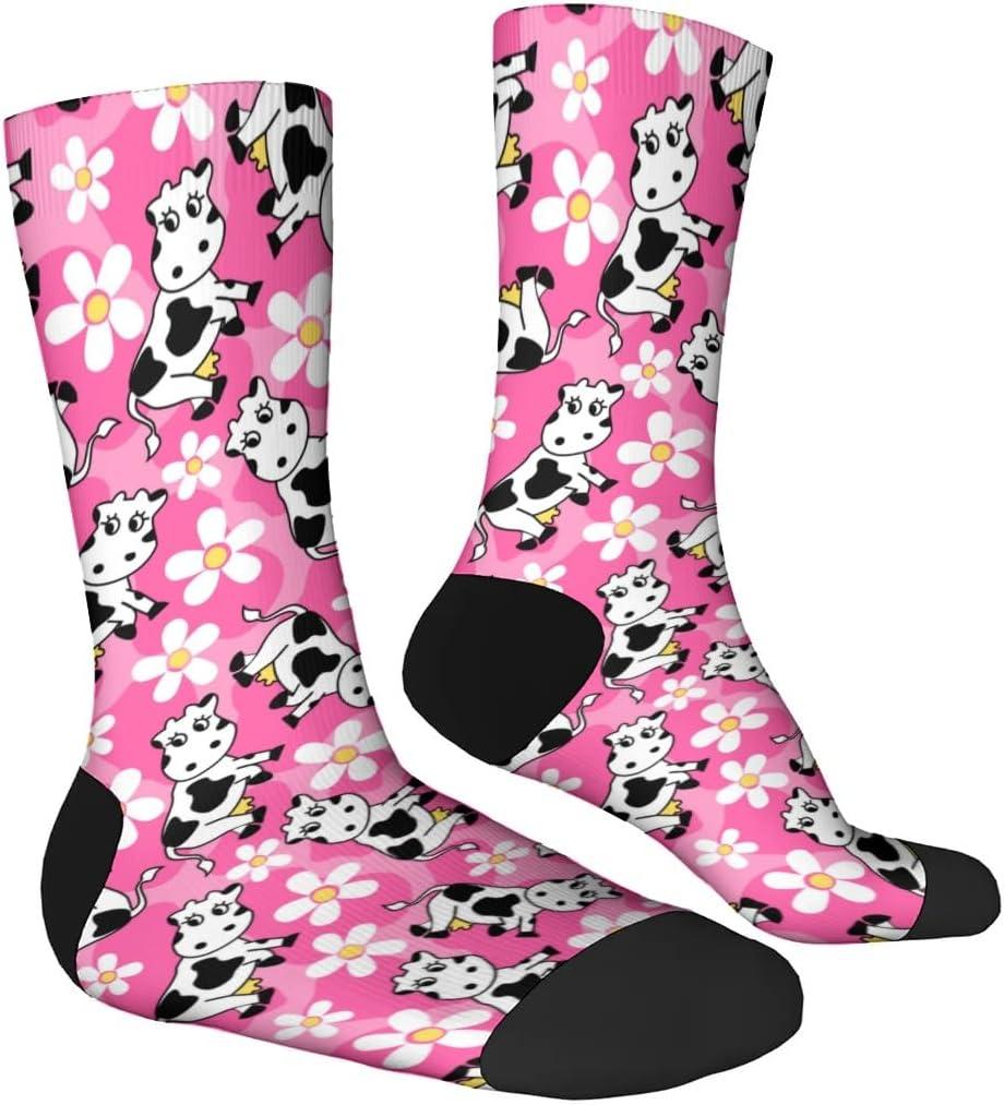 Funny Dress Socks For Men Women Crazy Novelty Casual Graphic Crew Socks Gifts (Pink)