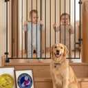 Babelio Removable & No Bottom Bar Baby Gate, 29-43", 36" H Hardware Mounted (Drill Needed)| Wide Walk-Thru| Auto-Close Safety Dog/Pet Gate for Stairs & Doorways (Black)
