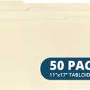 Blue Summit Supplies 11x17 Folders for Blueprints, Plans, Drawings, and Construction, Manila 11x17 File Folders, Bulk 50 Pack