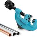 DURATECH Tubing Cutter 1/8"-1-1/4", Copper, Aluminum, Brass and Plastic Tubing Quick-Acting Cutter, With Replacement Wheel and Reamer