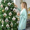 48 Pcs Christmas Fillable Ornaments Ball 3.15 Inch Clear Plastic Ornaments DIY Craft Transparent Ball for Christmas Wedding Xmas Holiday Party Tree Decor Home (Iridescent)