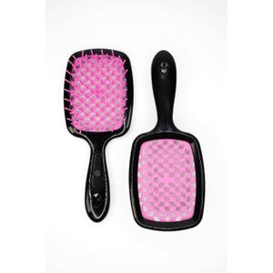 Detangle Brush, Hair Care Brush for All Hair Types, Black & Pink, Heat Resistant, Ergonomic Handle, Unisex, Ages 3 and Up