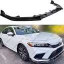 3pcs For 2022-2024 for Honda for Civic Gloss Black Front Bumper Spoiler Lip Splitter