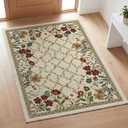 Artoid Mode Rustic Check Flower Spring Area Rug, Summer Home Decor Low-Profile Non-Slip Washable Large Rug for Living Room Bedroom Farmhouse Dining Room Kids Playroom 5x7 Feet