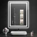 40"x30" LED Bathroom Mirror with Lights, Dimmable, Anti-Fog, Lighted Bathroom Vanity Mirror for Wall, Backlit + Front Lit, Memory Function, Shatter-Proof, Tempered Glass