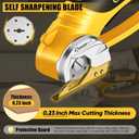 SakerPlus Cordless Electric Scissors, 4V Cardboard Cutter, Box Cutter - 2 Blades, 1 Storage Bag, Safety Lock & LED Light, Rechargeable Power Rotary Cutter for Box Carpet Fabric Plastic Leather