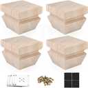 2 Inch Wooden Furniture Legs with Mounting Plates Screws Set of 4 Solid Wood Unfinished Replacement Furniture Feet for Couch Cabinet Sofa Dresser Ottoman TV Stand Bed Home