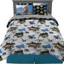 Franco Kids Bedding Super Soft Comforter and Sheet Set with Sham, 7 Piece Full Size, Jurassic World