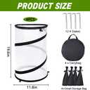 4 Pcs Pop Up Insect Barrier Plant Cover Net, 19.6" x 11.8" Round Foldable Plant Protectors Mesh Plant Enclosure, Garden Net Cage Guard Cover with Stakes & Carry Bag for Protect Plants from Bird Insect