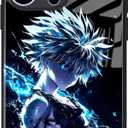 Kirua HxH Japanese Anime Manga Case for iPhone 17 Pro, Tempered Glass with Silicone Frame for Drop Protection