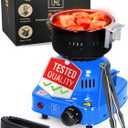 Blue Multipurpose Electric Charcoal Starter - Hot Plate Burner With Tongs - 450W Fire Starter - 304 Stainless Steel Coconut Charcoal Lighters and Starter Cubes