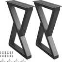 20 Inch Metal Coffee Table Legs for Desk, Benchs, Dining End & Side Table Legs - Heavy Duty- Thickened Material (H20 x W13, Z Shape) (Black)