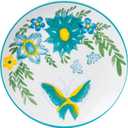 HomePop Ceramic 12-Pieces Dinnerware Sets,Dish Plates and Bowls Sets - Blue Turquoise