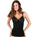 Shapeez Silkee Longline - Minimizer Bras for Women Full Coverage Underwire Bra, Soft-Cup with Moisture-Wicking Fabric,Tank-Style Shapewear for All-Day Wear, Nude, Black, Small, DDD