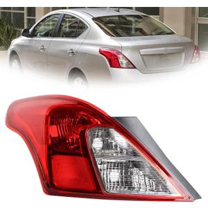 LH USA Halogen Type Tail Light W/O Bulb Harness Assembly Compatible With 2012-2019 Nissan Versa Tail Lamp Outer Rear Light Left Driver Side Replacement NI2800194 265553AN0A