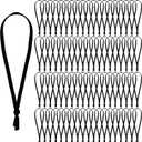 JUNEBRUSHS 300Pcs Christmas Ornament Ribbon Hangers, Hand Tied String Ties Ornament Loops Thin Ribbon for Ornaments Christmas Tree Hanging Decoration Black