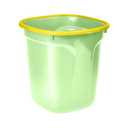 Square Trash Can - Compact Wastebin for Bathroom, Kitchen, Office, Home Use - Green - 1.8 Gallon