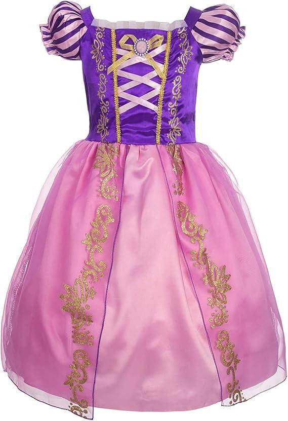 Acecharming Rapunzel Princess Dress for Girls Tangled Costume Fancy Dress Up for Birthday Cosplay Party Gifts Size 100