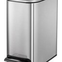 Cesun Small Bathroom Trash Can with Lid Soft Close, Step Pedal, 6 Liter / 1.6 Gallon Stainless Steel Mini Garbage Can for Office, Outdoor Trash Bin with Removable Inner Bucket (Silver)