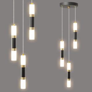 Modern Kitchen Pendant Lighting Over Island Dimmable LED 3 Light Mini Pendant Light, Pendant Lights Kitchen Bedroom Modern Pendant Light Fixtures (Black Gold)