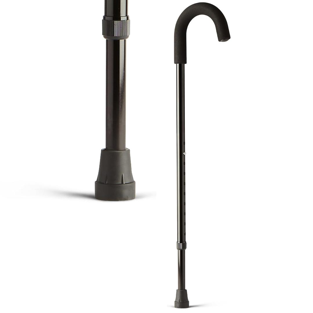 Medline Aluminum Cane Walking Aid is Portable & Lightweight, Helps Seniors & Adults with Balance, Knee Injuries, Leg Surgery Recovery & Mobility, 38"