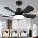 Socket Breeze Ceiling Fan with Lights and Remote, 3 Colors Dimmable 3000K-6500K, 6 Speed Whisper Quiet, Easy Install E26/E27 Based Light Bulb Fan for Bedroom Living Room Kitchen Garage