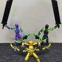 2 x T13 (Assembly Completed) 3D Printed Action Figure,Dummy 13 Robot Action Figure, T13 Collectible Action Figure Articulated, for Collectors Desktop Decorations, action doll (Black Red)