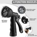Pangda Expandable Coil Garden Hose 100 ft with Spray Nozzle, Black