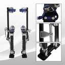 Drywall Stilts 15-23 Inch Height Adjustable Lifts Aluminum Tool for Painting Finishing Pruning Branches Cleaning - Black (15" - 23")