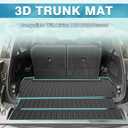 Mixsuper Cargo Liner for 2022-2025 Rivian R1S Cargo Mat Backrest Mat for R1S All Weather Trunk Mat Backrest Mat TPE for R1S Accessories Includes 3PCS Set