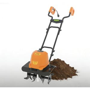 Electric Garden Tiller Cultivator, 14 Inch 12 Amp Corded Tiller for Gardening with Foldable Handle, 4 Steel Tines, Garden Rototiller for Lawn Yard Soil Cultivation